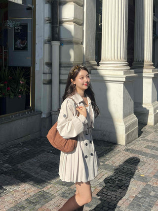 Muse Pleated Trench Mini Dress