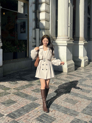 Muse Pleated Trench Mini Dress