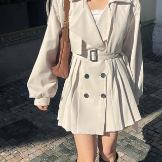 Muse Pleated Trench Mini Dress