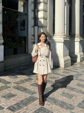 Muse Pleated Trench Mini Dress