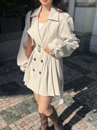 Muse Pleated Trench Mini Dress