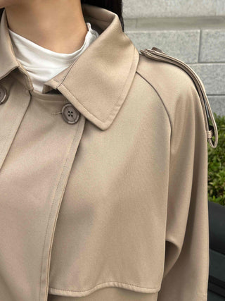 Natural Tailored Collar Short Trench Coat