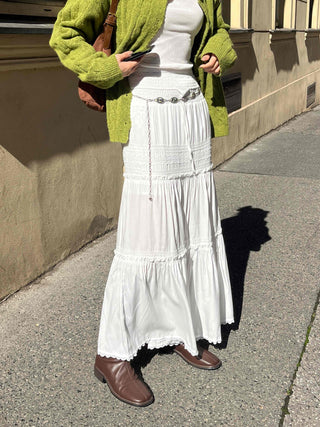 Classic Frill Smoke Tiered Long Skirt