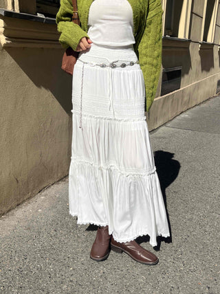 Classic Frill Smoke Tiered Long Skirt