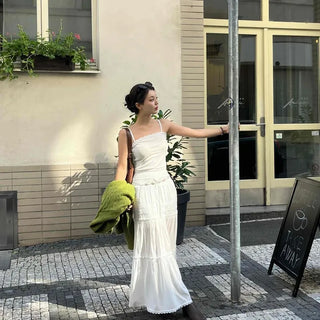 Classic Frill Smoke Tiered Long Skirt