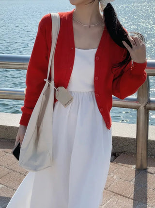 Bella Basic V-neck Long Sleeve Knit Cardigan