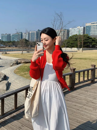 Bella Basic V-neck Long Sleeve Knit Cardigan