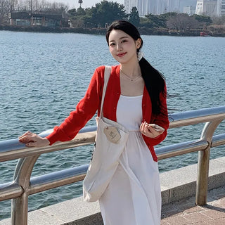 Bella Basic V-neck Long Sleeve Knit Cardigan
