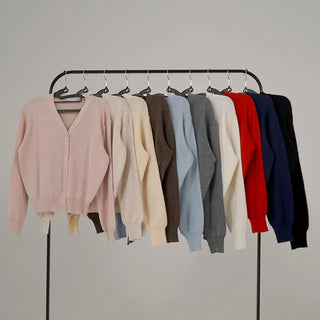 Bella Basic V-neck Long Sleeve Knit Cardigan