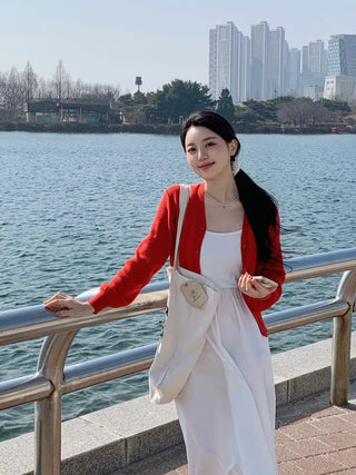Bella Basic V-neck Long Sleeve Knit Cardigan