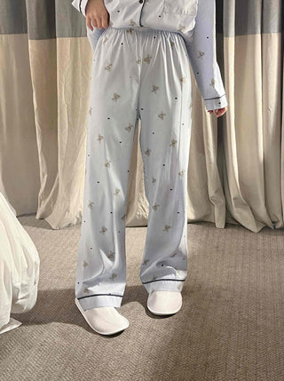 Teddy Bear Autumn Pajamas Cotton Loose Fit Set