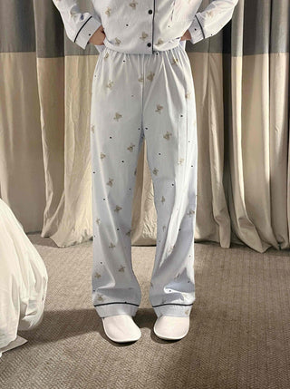 Teddy Bear Autumn Pajamas Cotton Loose Fit Set