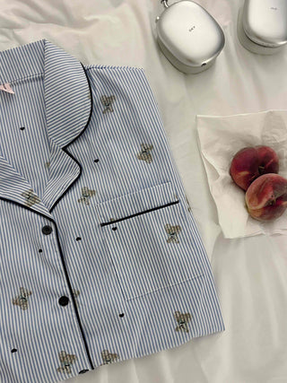 Teddy Bear Autumn Pajamas Cotton Loose Fit Set