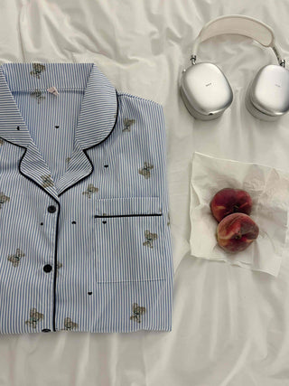 Teddy Bear Autumn Pajamas Cotton Loose Fit Set