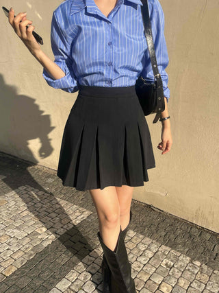 Modern Pleated Mini Skirt