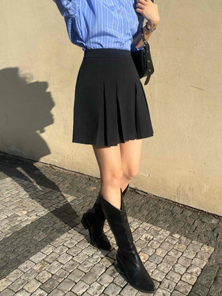 Modern Pleated Mini Skirt