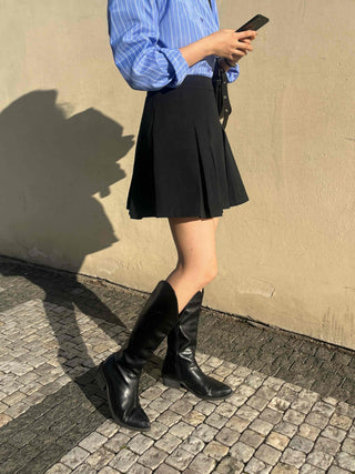 Modern Pleated Mini Skirt