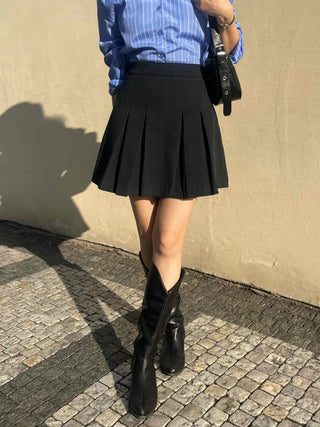Modern Pleated Mini Skirt