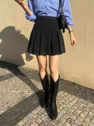 Modern Pleated Mini Skirt