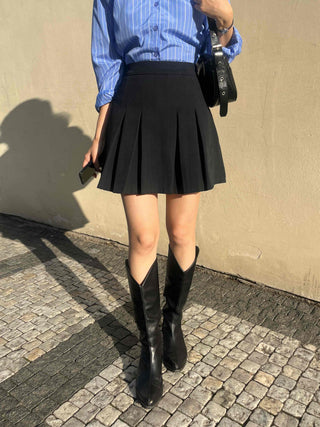 Modern Pleated Mini Skirt