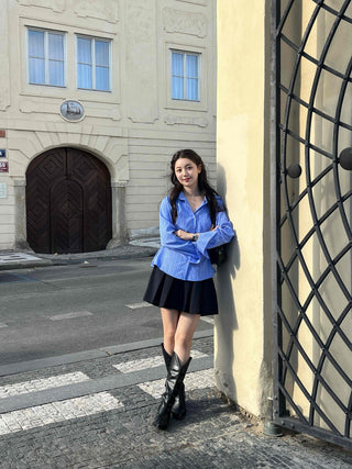 Modern Pleated Mini Skirt