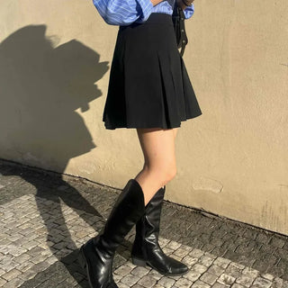Modern Pleated Mini Skirt