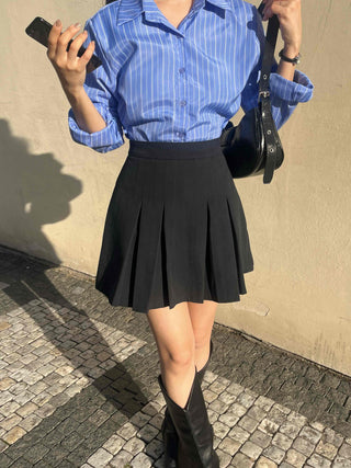 Modern Pleated Mini Skirt