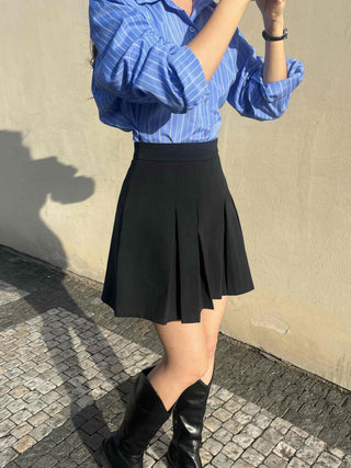 Modern Pleated Mini Skirt