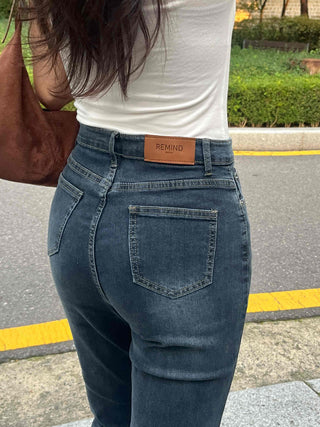 High-waisted Bootcut Denim Long Pants