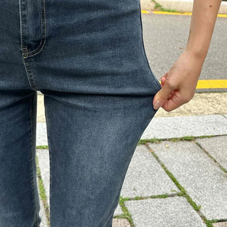 High-waisted Bootcut Denim Long Pants
