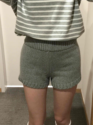 Minimalist Knit Shorts Plain Elastic Waist Shorts