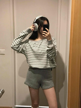 Minimalist Knit Shorts Plain Elastic Waist Shorts