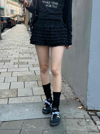 Delicate Frill Ruffle Tiered Shorts