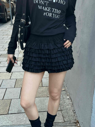 Delicate Frill Ruffle Tiered Shorts