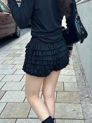 Delicate Frill Ruffle Tiered Shorts