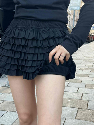 Delicate Frill Ruffle Tiered Shorts