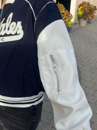 New Basic Capital Color Block Bomber Jumper