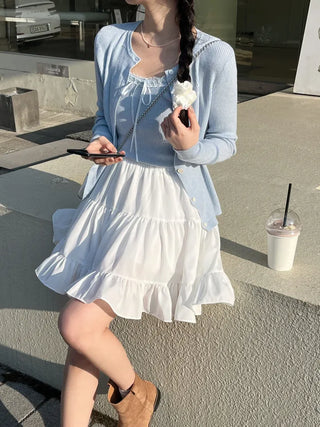 Nella Frill Chiffon Mini Skirt