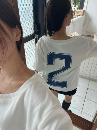 Casual Numbering Off-Shoulder Sweatshirt