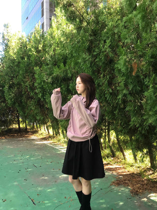 New Basic Side Drawstring Plain Hoodie