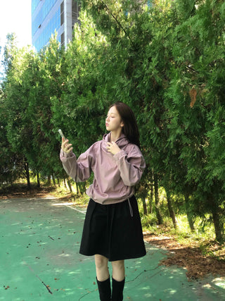 New Basic Side Drawstring Plain Hoodie