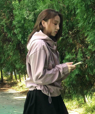 New Basic Side Drawstring Plain Hoodie