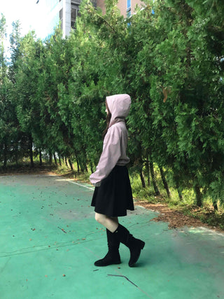 New Basic Side Drawstring Plain Hoodie