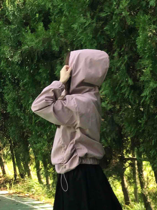 New Basic Side Drawstring Plain Hoodie