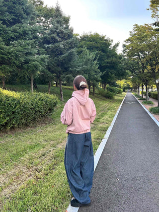New Basic Side Drawstring Plain Hoodie
