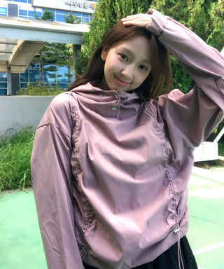 New Basic Side Drawstring Plain Hoodie
