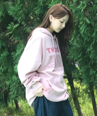 Doze Print Lettering Avant-garde Fit Hoodie