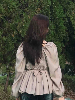 Sweet Mood Shirred Pleated Blouse