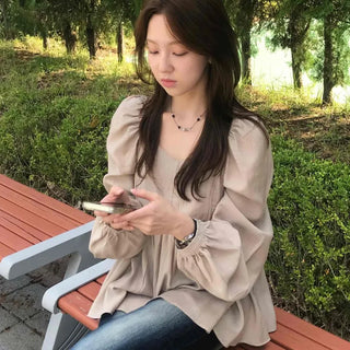 Sweet Mood Shirred Pleated Blouse