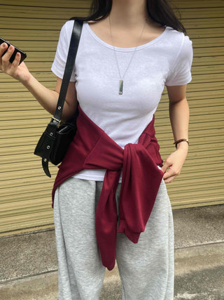 Daily U-neck Short Sleeve T-shirt